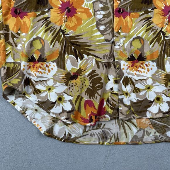 Vintage Guess Button Up Shirt Men’s Medium Floral Hawaiian Tropical Short Sleeve - Picture 10 of 16